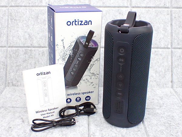 【中古 美品】Ortizan X8 Bluetooth スピーカー ワイヤレス 防水 IPX7 マイク 内蔵 2台ペアリング機能 本体(PBA758-1)の画像1