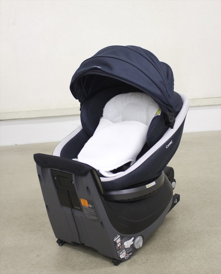 送料無料 美品 クルムーヴ スマート ISOFIX エッグショック JJ-800 ネイビー 最上位モデル 新生児可 クリーニング済の画像1