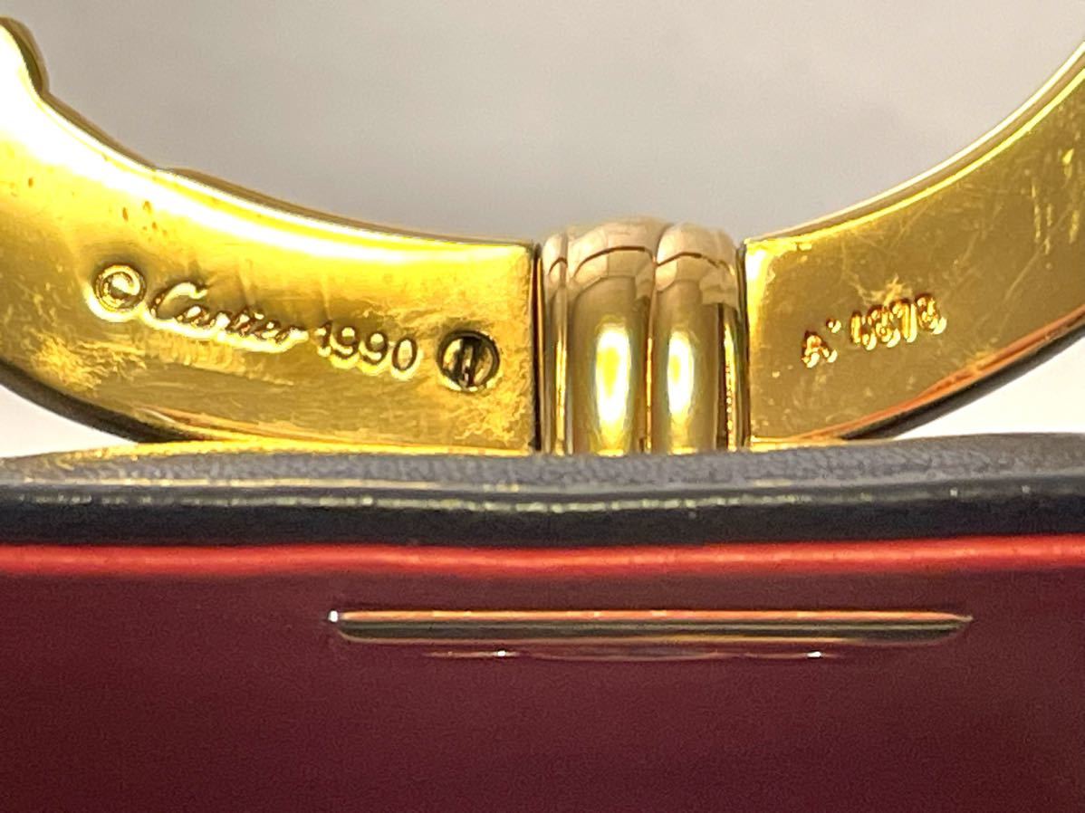 rrkk2559 Cartier カルティエ パンテール カーフ レザー本革 セカンドクラッチバッグ 黒 ゴールド金具 かばん_画像6