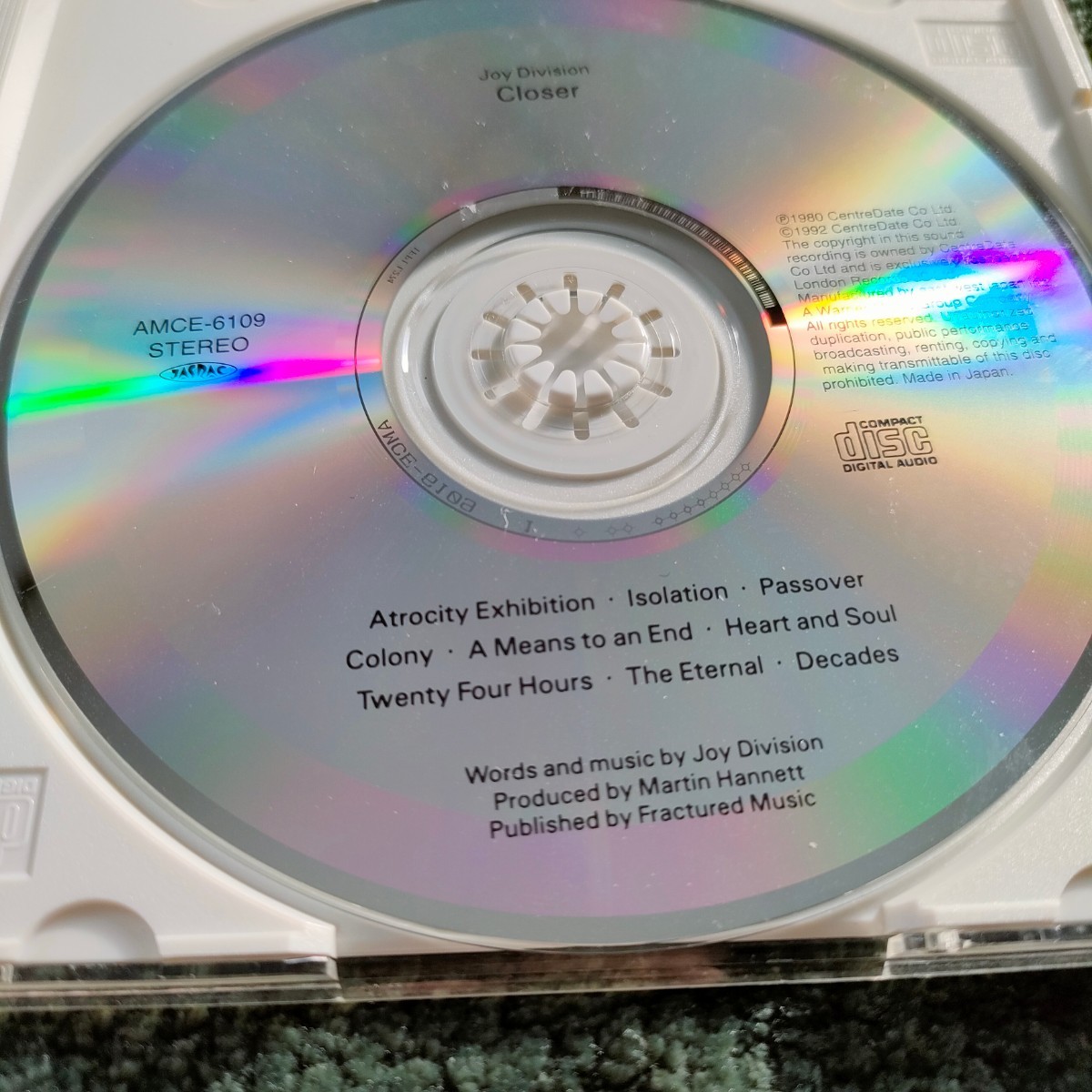 国内盤CD ジョイ・ディヴィジョン　クローサー　AMCE6109 レンタル落ち　日焼けあり　即決　送料込み_画像5