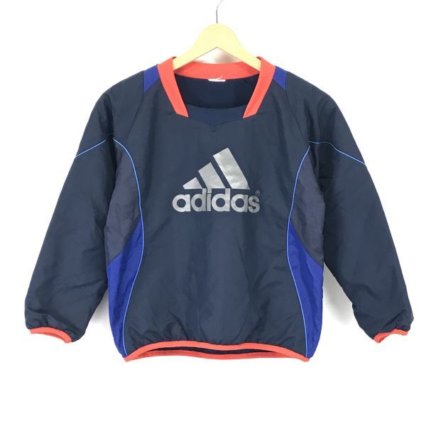 アディダス/adidas★中綿入り/ピステ/ウインドブレーカー【キッズ145-155程度/紺/navy】Tops/Shirts◆BH544_画像1