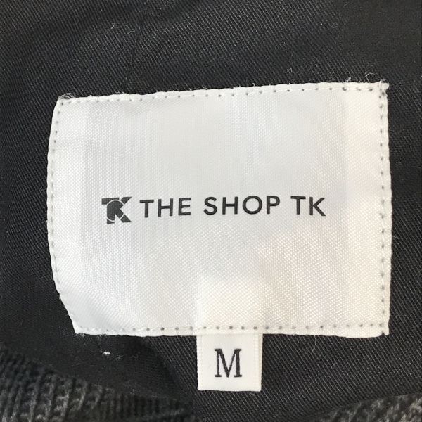 タケオキクチ/THE SHOP TK★スラックス風/ゴムウエスト/ストレッチパンツ【サイズM/股下76cm/グレー/チェック柄】ボトムス/Trouser◆BH538