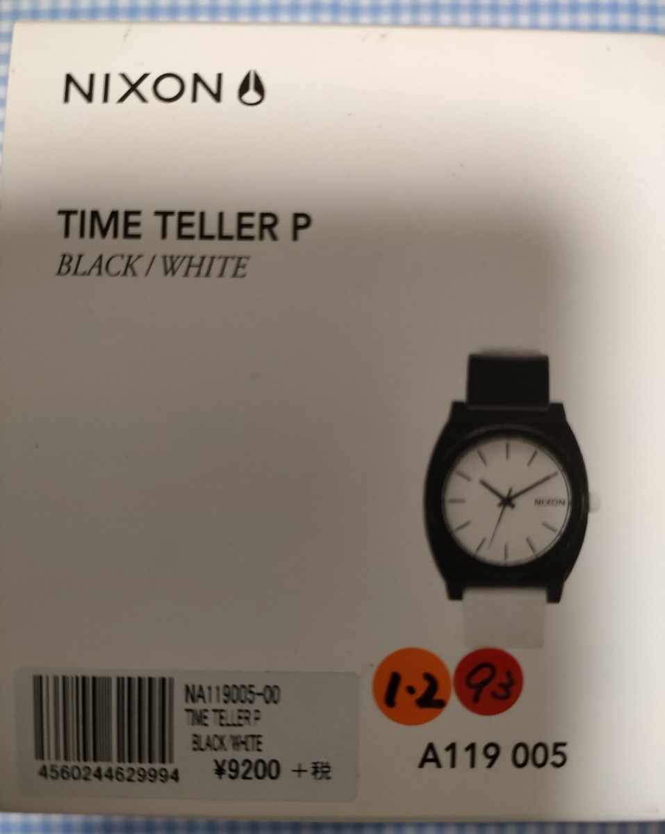 NIXON TIME TELLER P BLACK／WHITE ニクソンアナログ腕時計　白黒　新品未使用_画像10