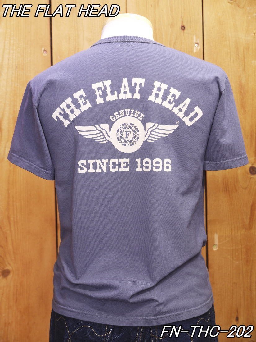 新品 フラットヘッド FH FLYING WHEEL 丸胴半袖 Tシャツ 40 チャコール FN-THC-202 theflathead