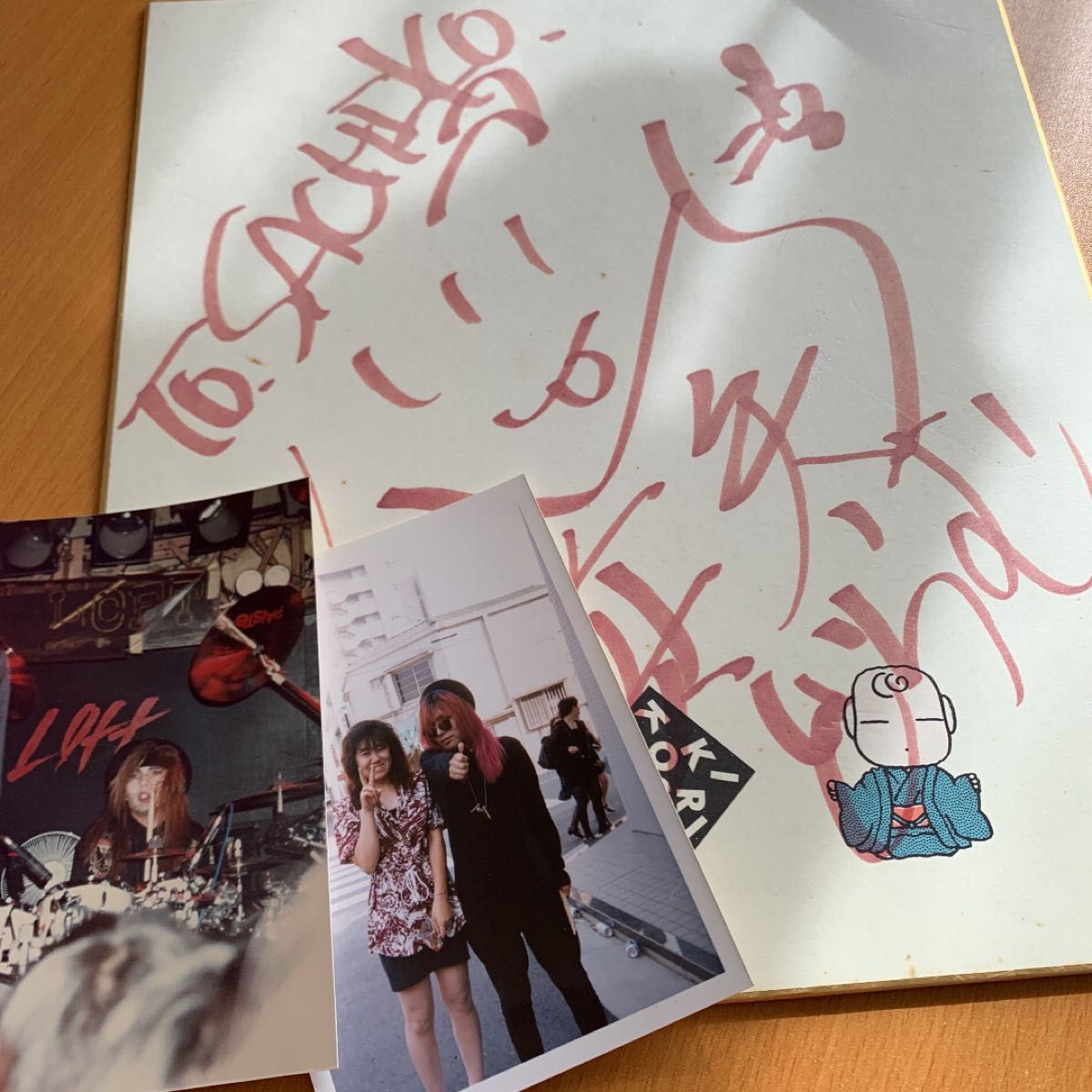 LUNA SEA 真矢1991年インディーズ時代ツアー時直筆サイン入り色紙とおまけでライブ写真付きです、、