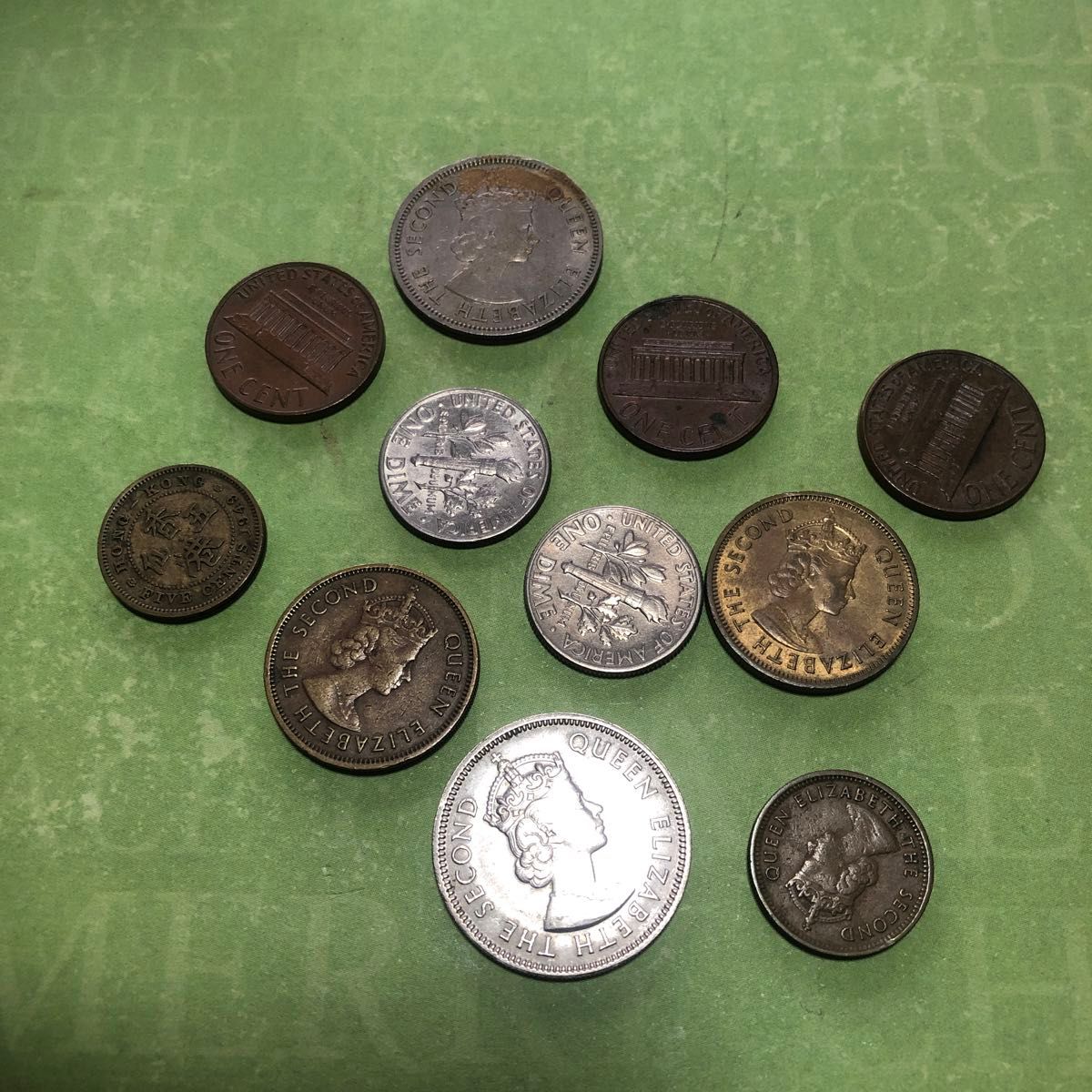 香港 硬貨　1香港ドル　壹セントなど11枚　クイーンエリザベスⅡ 1967年　1973年