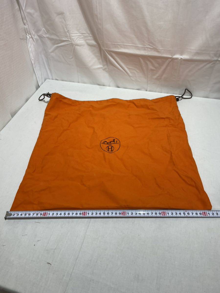 【t99】　エルメス 保存袋 HERMES オレンジ 巾着 布袋 巾着袋 特大 _画像5