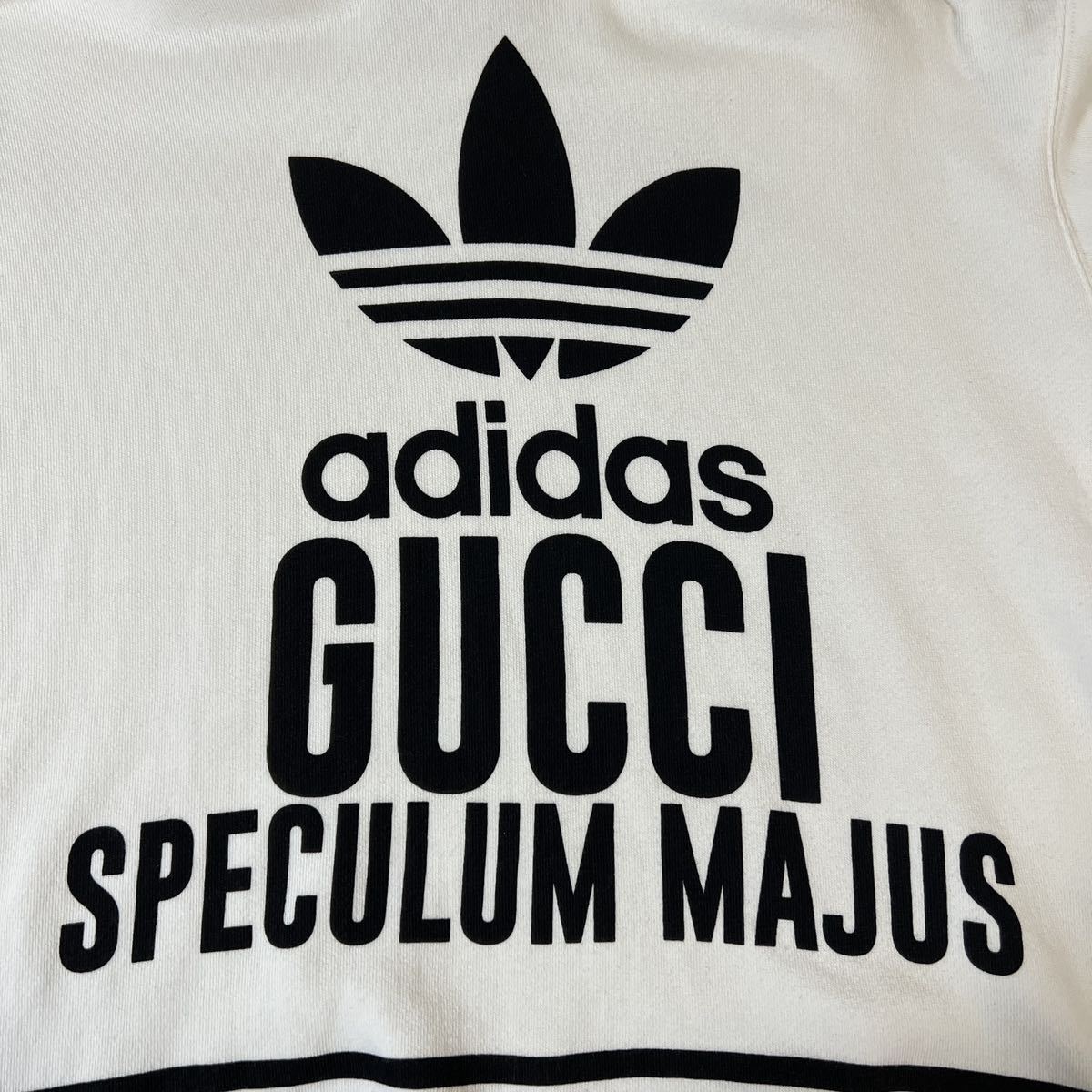 【美品】グッチ GUCCI × アディダス adidas コラボ ロゴ スウェット プルオーバー パーカー フーディ size XS_画像4