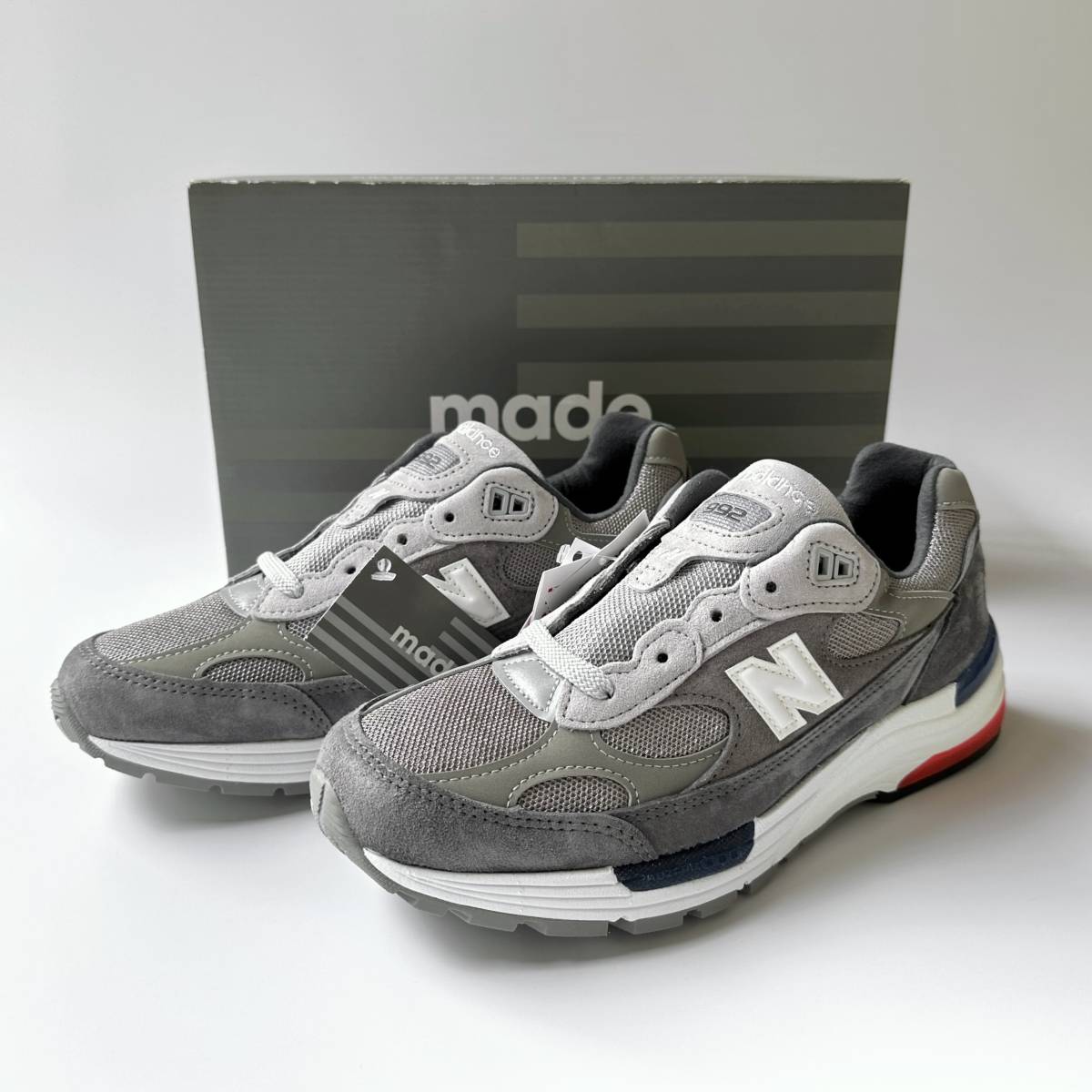 国内正規品 限定 New Balance M992AG USA製 US7.5 25.5cm アメリカ米国製 スウェード 新品 未使用 NB グレー スニーカー Made In The USA_画像1