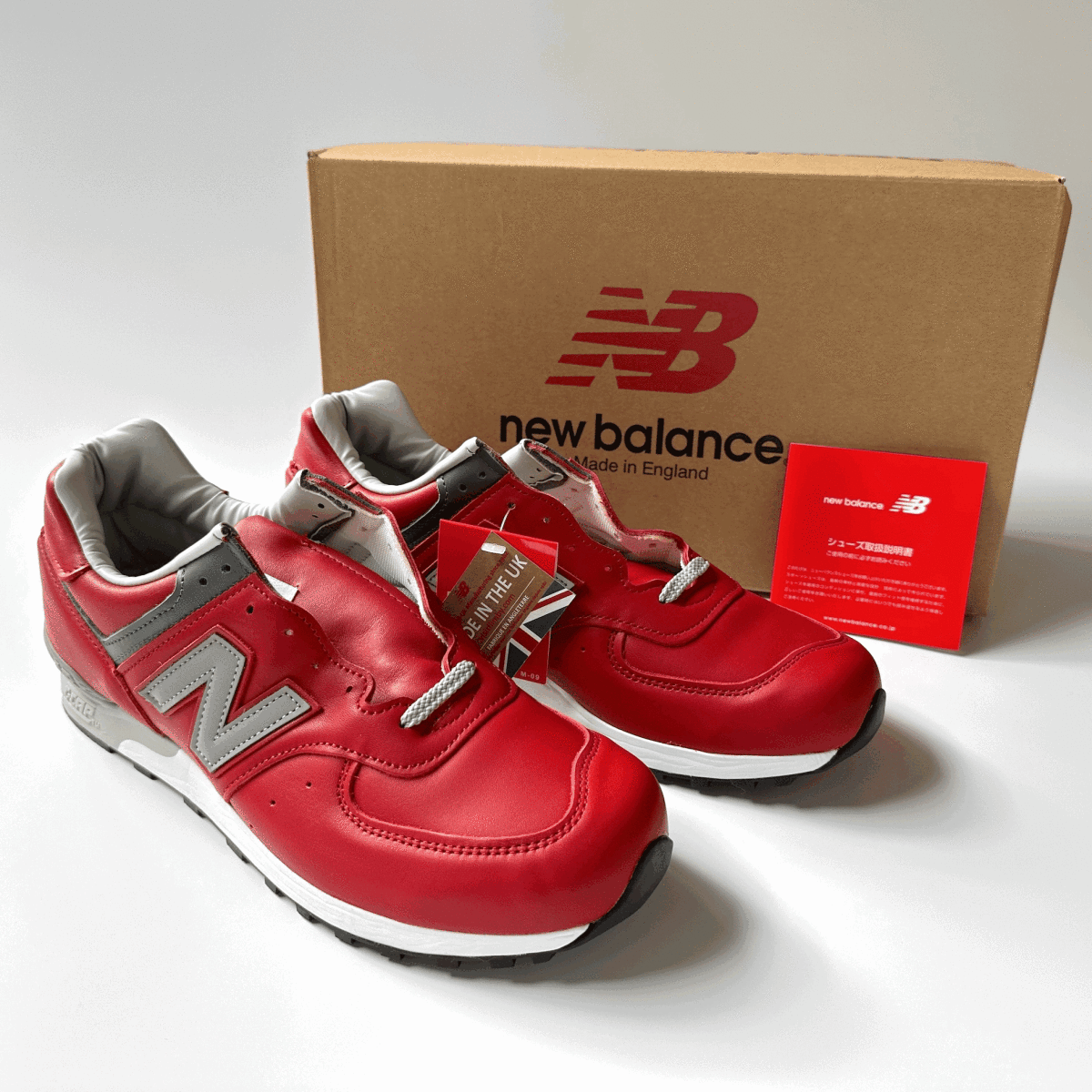 国内正規品 UK製 New Balance M576RED レッド×グレー US9.5 27.5cm 限定 イギリス英国製 NB スニーカー Made In England 赤 オールレザー_画像1