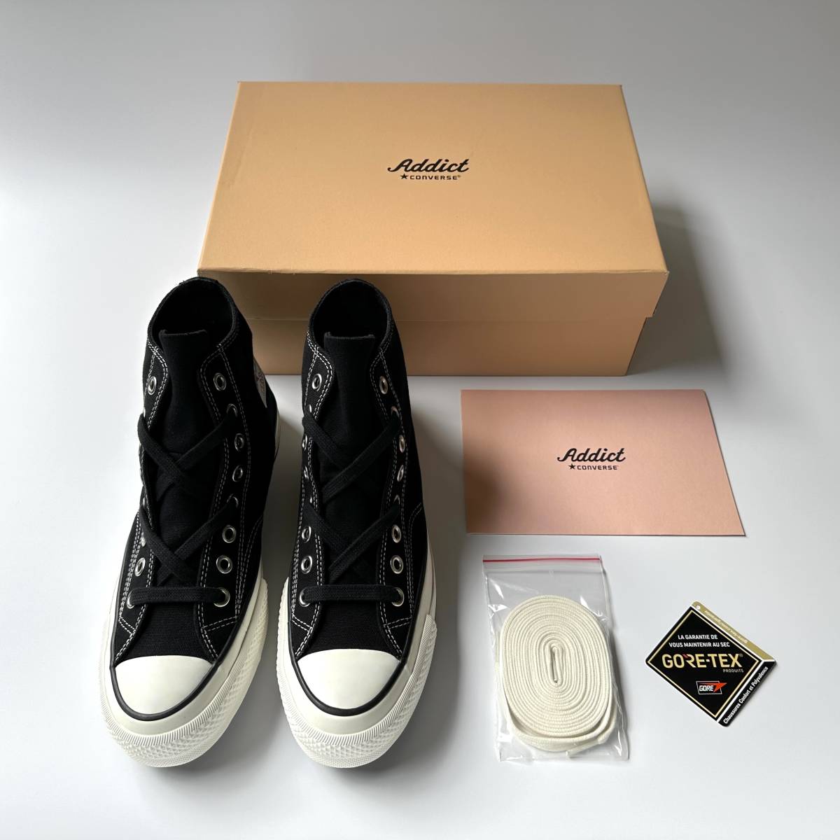 CONVERSE ADDICT CHUCK TAYLOR CANVAS GORE-TEX HI BLACK 25.5cm US7 新品 チャックテイラー 限定 CHUCKTAYLOR ゴアテックス キャンバス_画像1