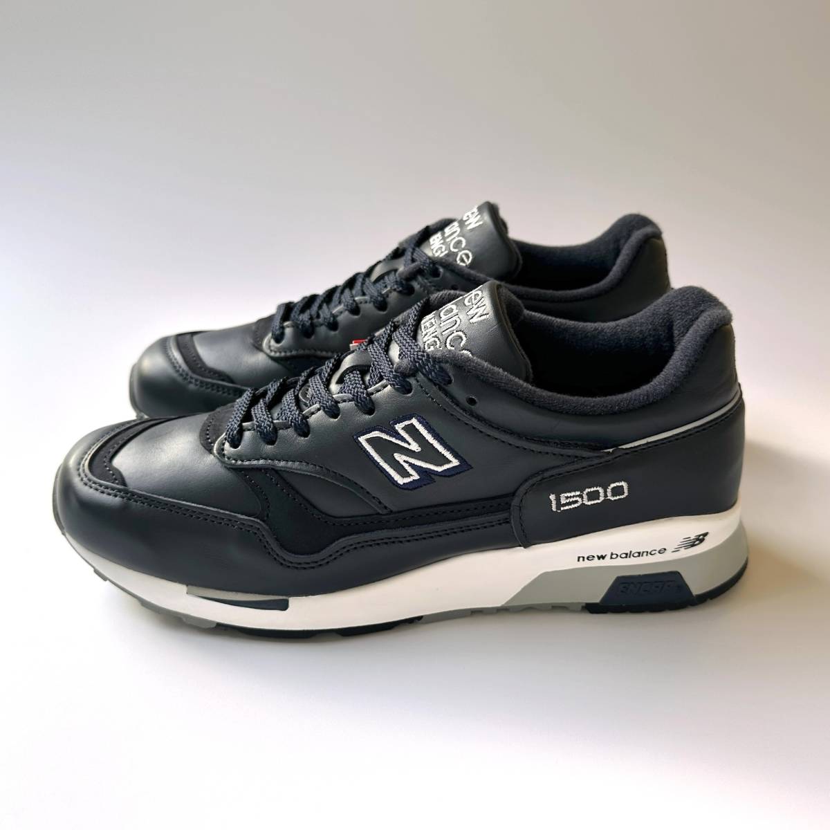 国内正規品 New Balance M1500NAV ネイビー オールレザー UK製 US8 26cm 新品 イギリス英国製 限定 NB 紺 スニーカー Made In England_画像2