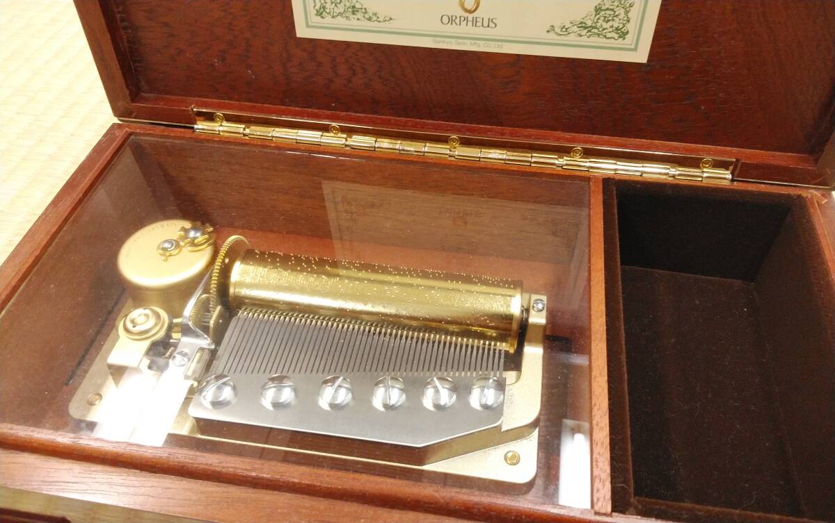 Sankyo ORPHEUS　サンキョー オルフェウス「愛の讃歌／エーデルワイス」50弁 マホガニー_画像1