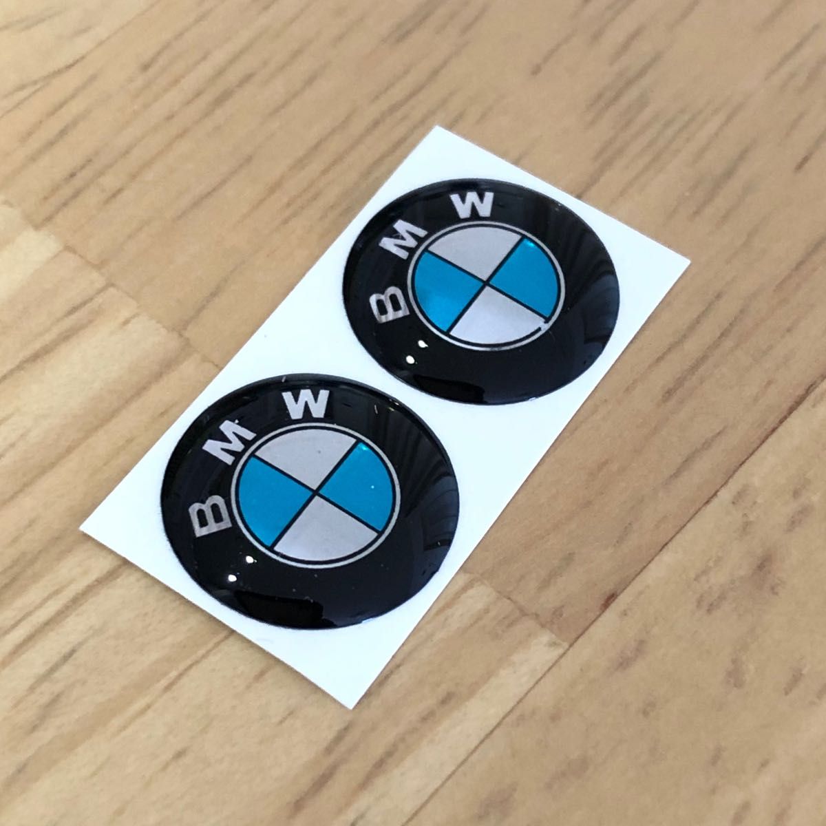 BMW エポキシ樹脂 14ミリ エンブレムシール ２個セット NEWデザイン ステッカー ハンドル ロゴ BMWエンブレム