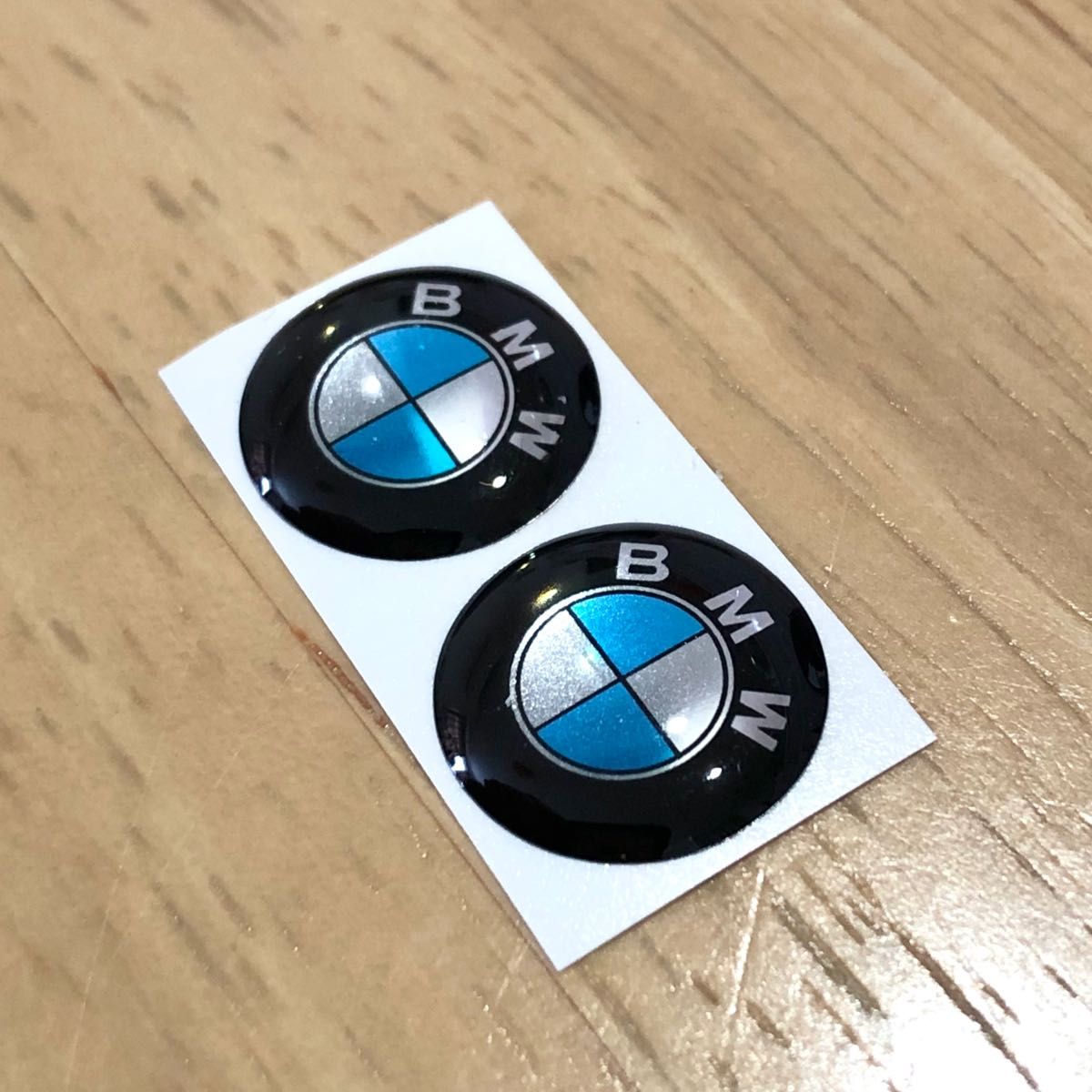 BMW エポキシ樹脂 14ミリ エンブレムシール ２個セット NEWデザイン ステッカー ハンドル ロゴ BMWエンブレム