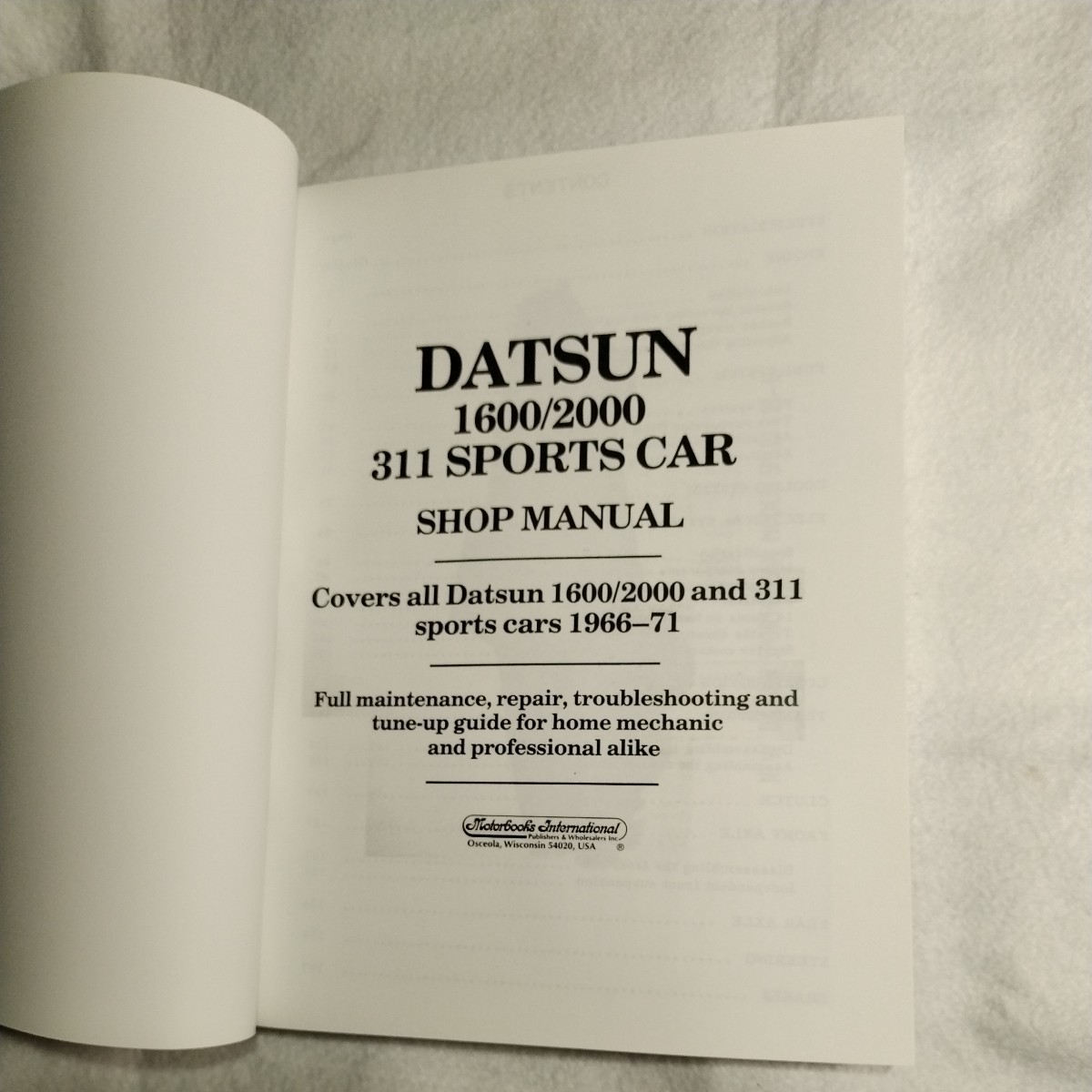 日産フェアレディSR311の整備書 英文　プリント製本です　SP311 CSP311 U20 R16 FS5W71A_画像2