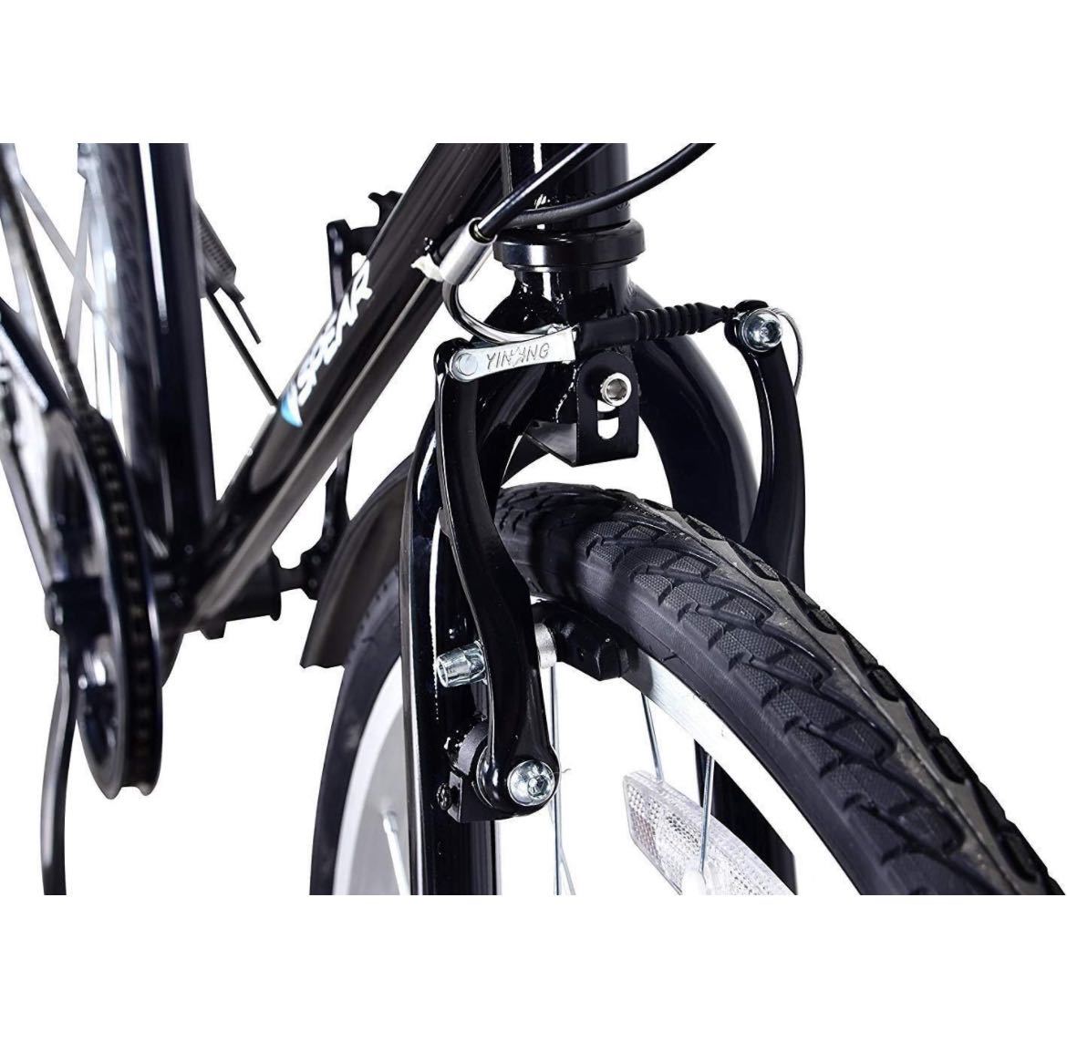 自転車 タイヤサイズ700C フェンダー付 LEDライト&ケーブルロックセット 6速シフター SPC-70063 適用身長160cm以上_画像5