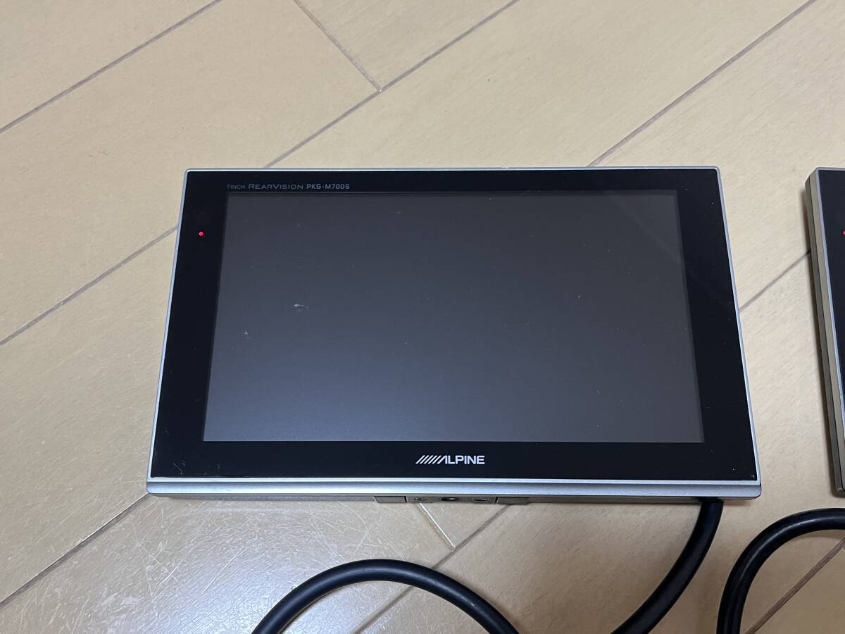 アルパイン ALPINE PKG-M700S 7インチモニター 2台セット 映像分配ケーブル ヘッドレストステー付_画像3