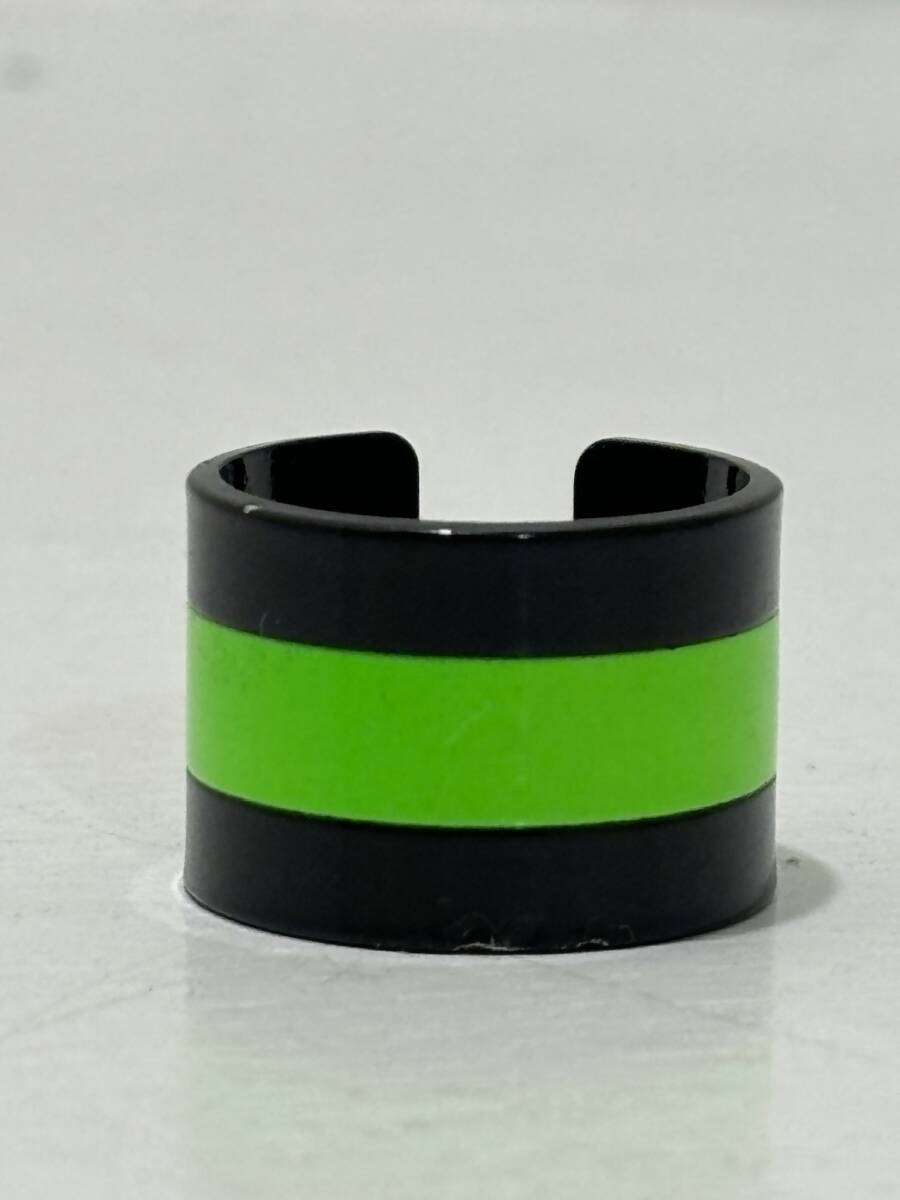 【NEIGHBORHOOD】ネイバーフッド 925 SILVER シルバー ペイントデザイン ボーダー リング 黒 緑 ブラック グリーンの画像2