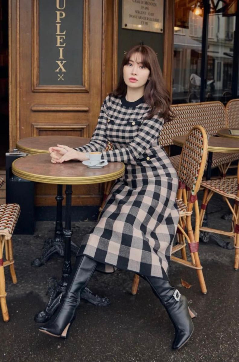 Herlipto Plaid Jacquard Knit Dress Herlipto Plaid Jacquard Knit Dress