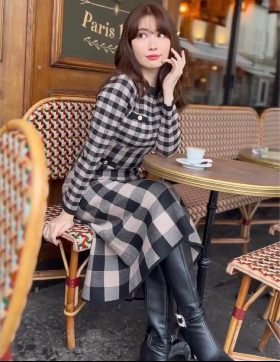 Herlipto Plaid Jacquard Knit Dress