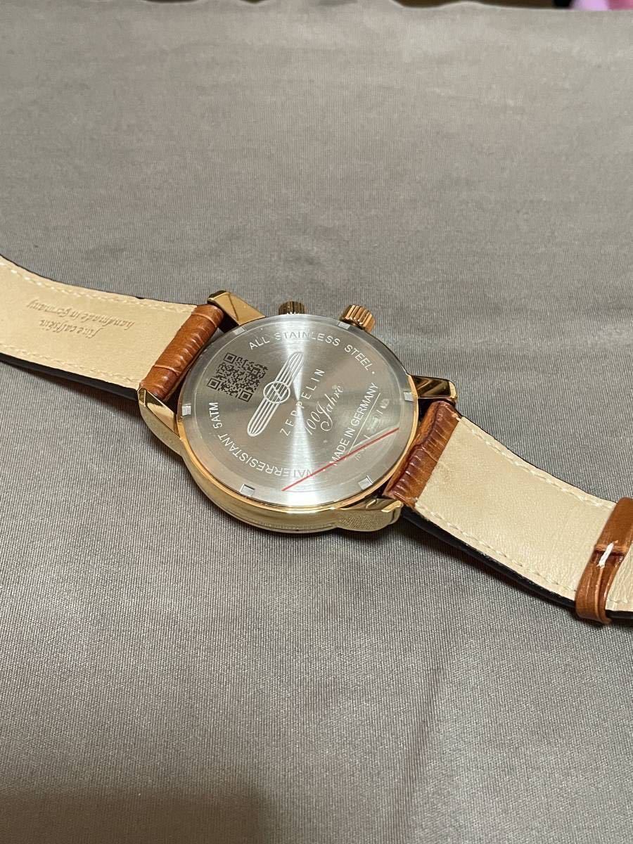 【新品未使用 】ZEPPELIN ツェッペリン 100周年記念 デュアルタイム メンズ クォーツ腕時計_画像4