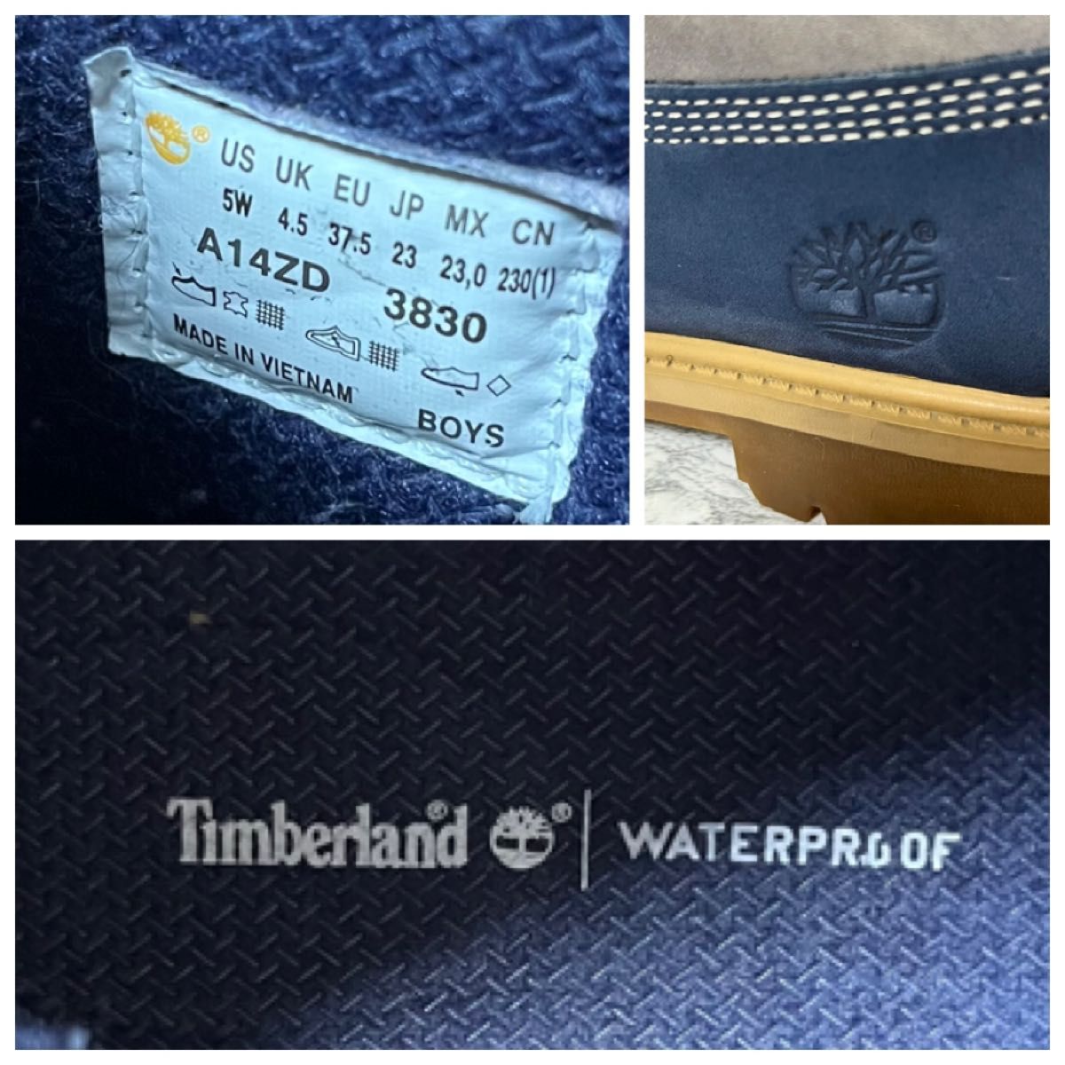 【Timberland】ティンバーランド　定番　ブルー　ウォータープルーフ　23 ブーツ ショートブーツ