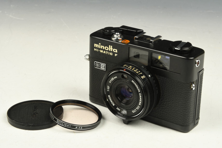 【TO】minolta ミノルタ HI-MATIC F ブラック 黒 1:2.7 F=38mm 現状品 フィルムカメラ レンジファインダー 中古_画像1