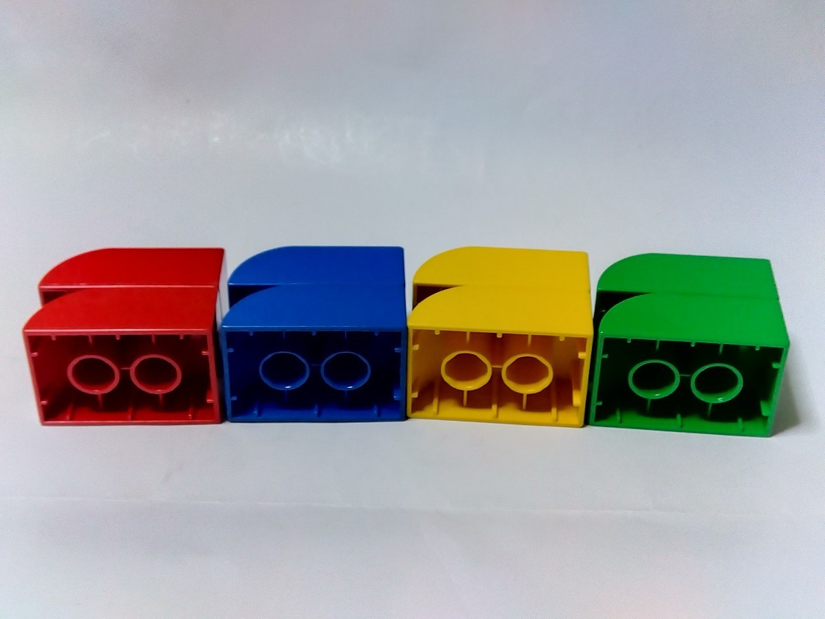 レゴデュプロ 2×3 カーブブロック 8個セット 赤、青、黄色、薄緑 各2個 パーツ 特殊ブロック の画像7
