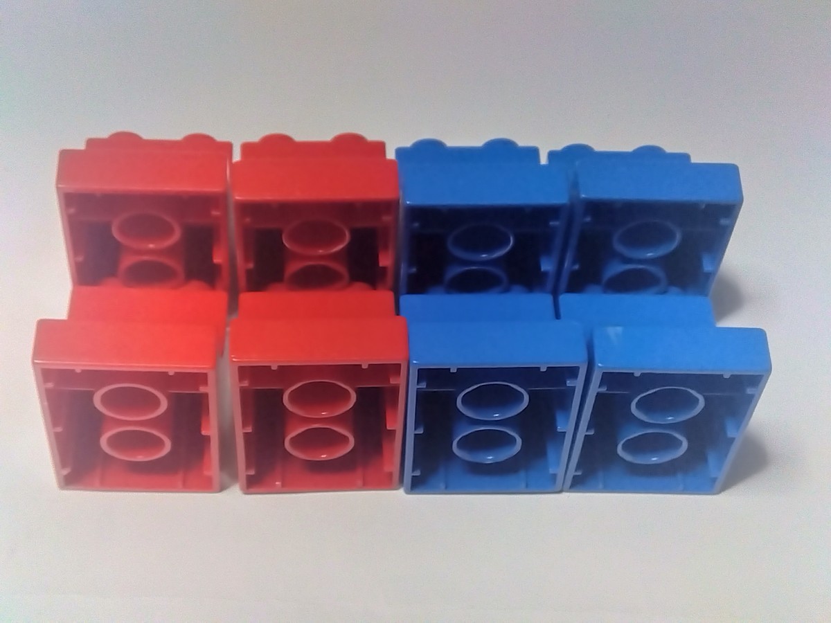 レゴデュプロ 2×3×2　カーブブロック 8個セット　赤、青　各4個　パーツ 特殊ブロック _画像5