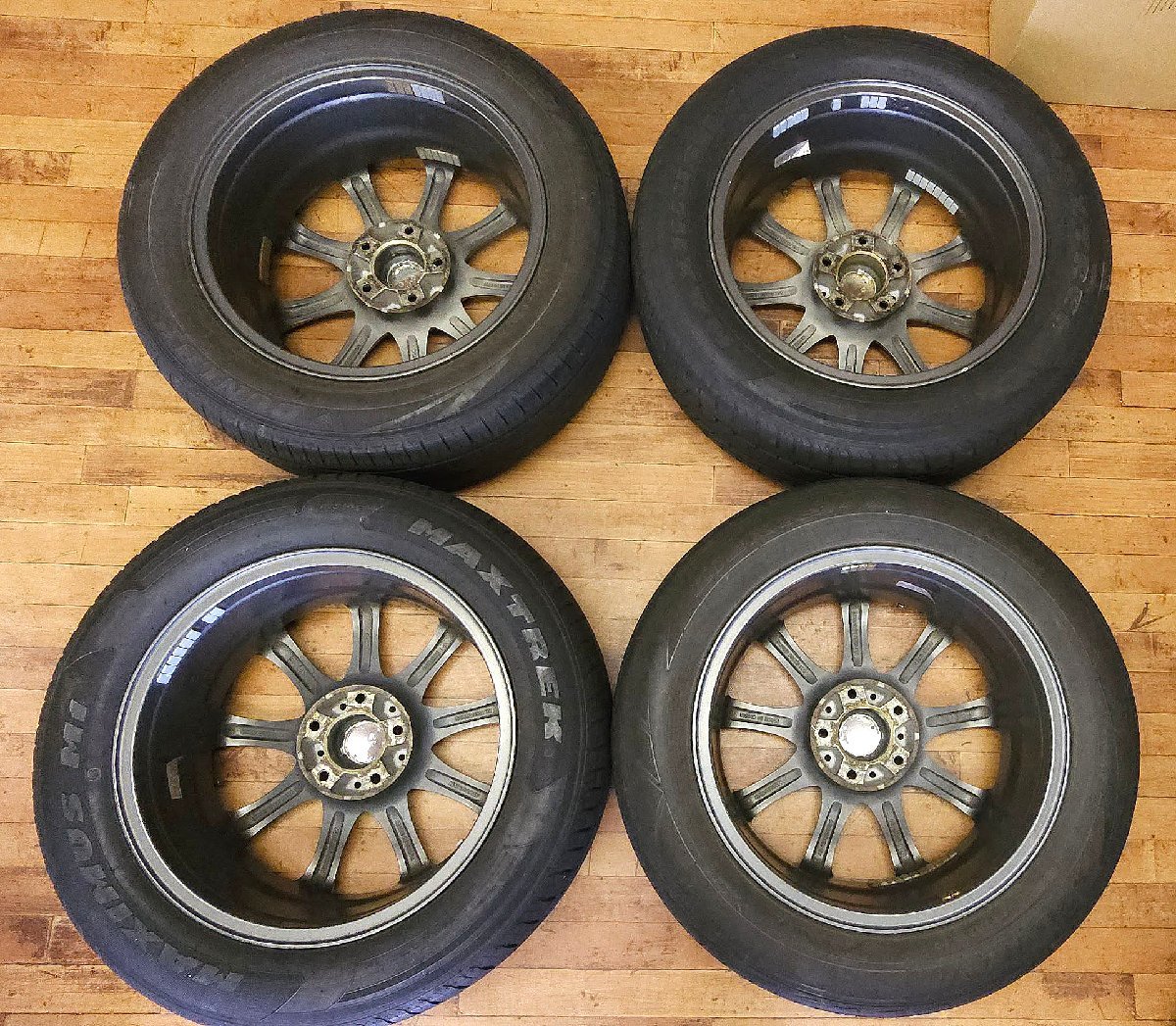 ガンメタ DUNLOP MANARAY/マナレイ ROZEST/ロゼスト STYLISH MODE X9 17x7J +33 114.3x5H ハブ径73mm アルミホイール/夏タイヤ 4本セット_画像3