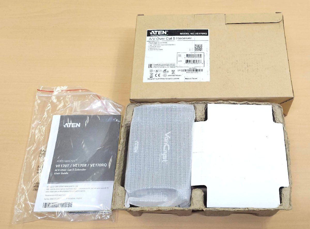 新品未使用品 ATEN ビデオ延長器用レシーバー/ビデオ分配送信器用レシーバー VGA / Cat5 / デスキュー機能搭載 VE170RQ_画像2