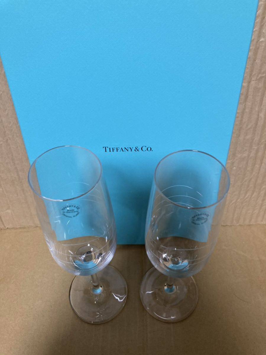 ティファニー キャデラック カデンツ シャンパングラス ペア ワイングラス ブルーボックス TIFFANY グラスの画像6