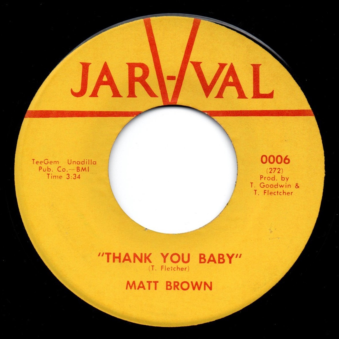 Matt Brown / Sweet Thing ♪ Thank You Baby (Jar-Val) top rank conditionの画像2