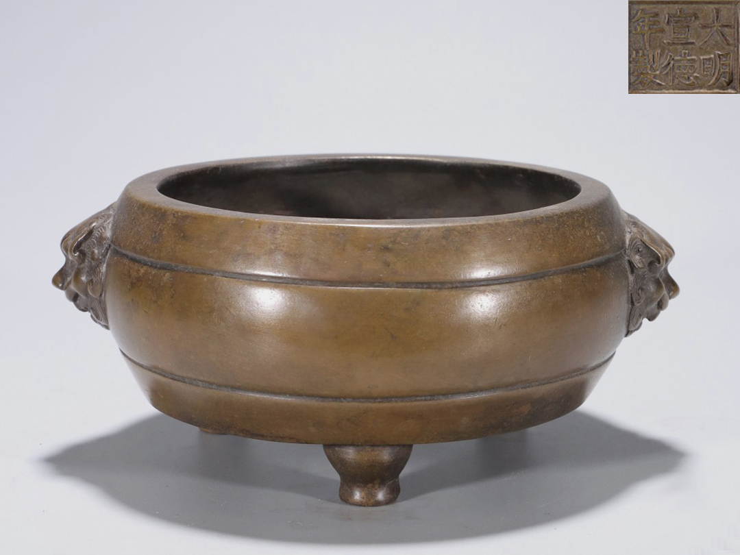 時代物 大明宣德年製 銅罐 骨董品 美品 使用感があり - コレクション