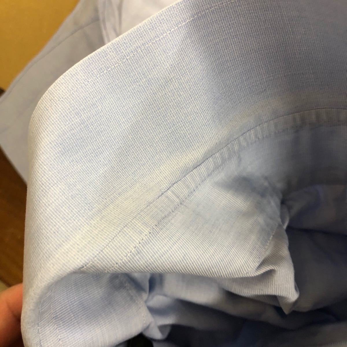 長袖シャツ TOM FORD トムフォード シャツ ワイドカラー ブルー 水色 コットン100% イタリア製 メンズ サイズ39_画像10