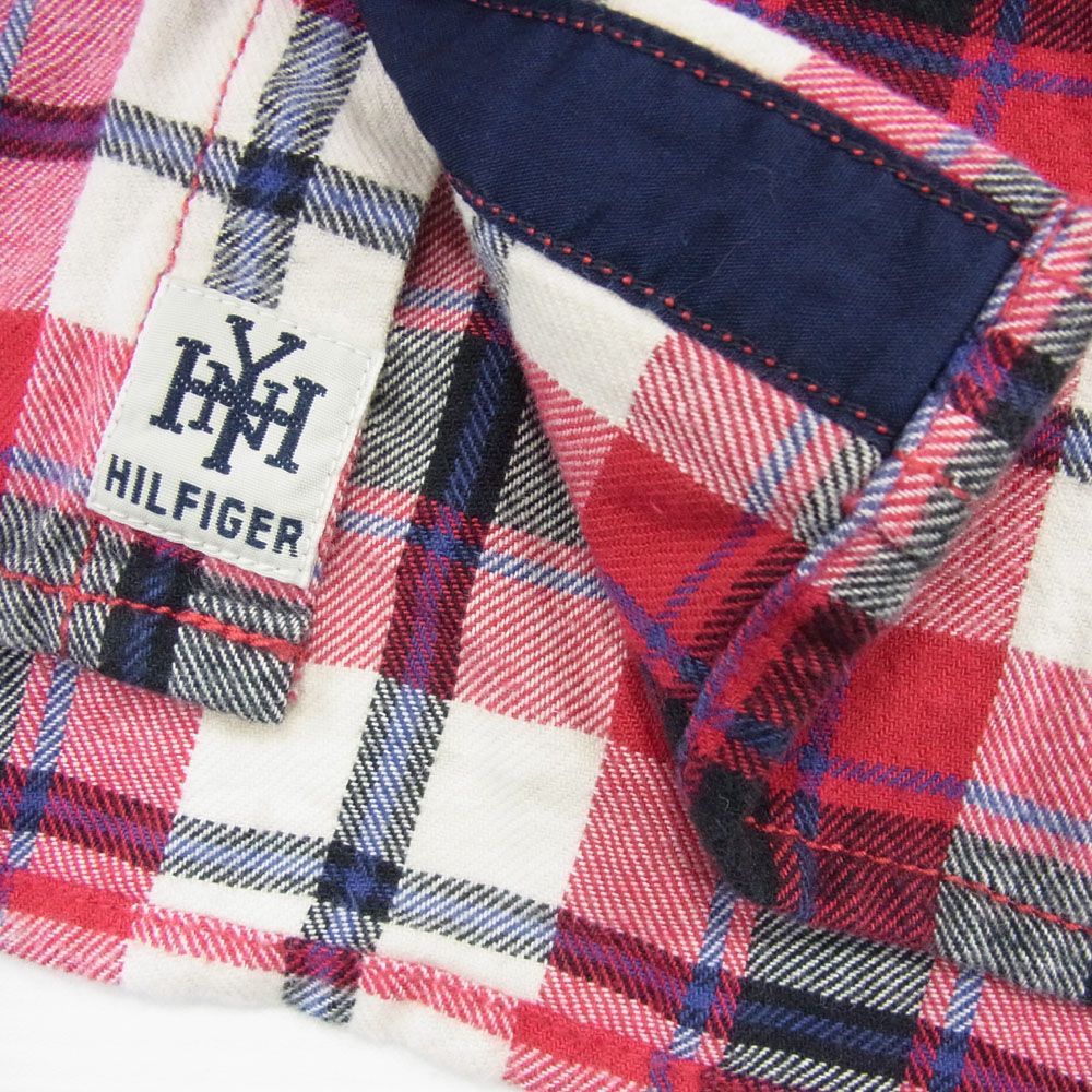 美品 定価2万円●TOMMY HILFIGER ネル シャツ チェック ワーク ボタンダウン 長袖 総柄 トミーヒルフィガー メンズ Sサイズ 1円スタート_画像8