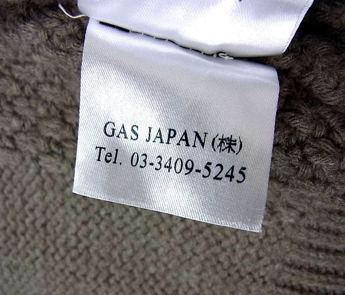 ■GAS ガス スタンドカラーニットジャケット ショールカラーカーディガン イタリア製 メンズ 1円スタート_画像6