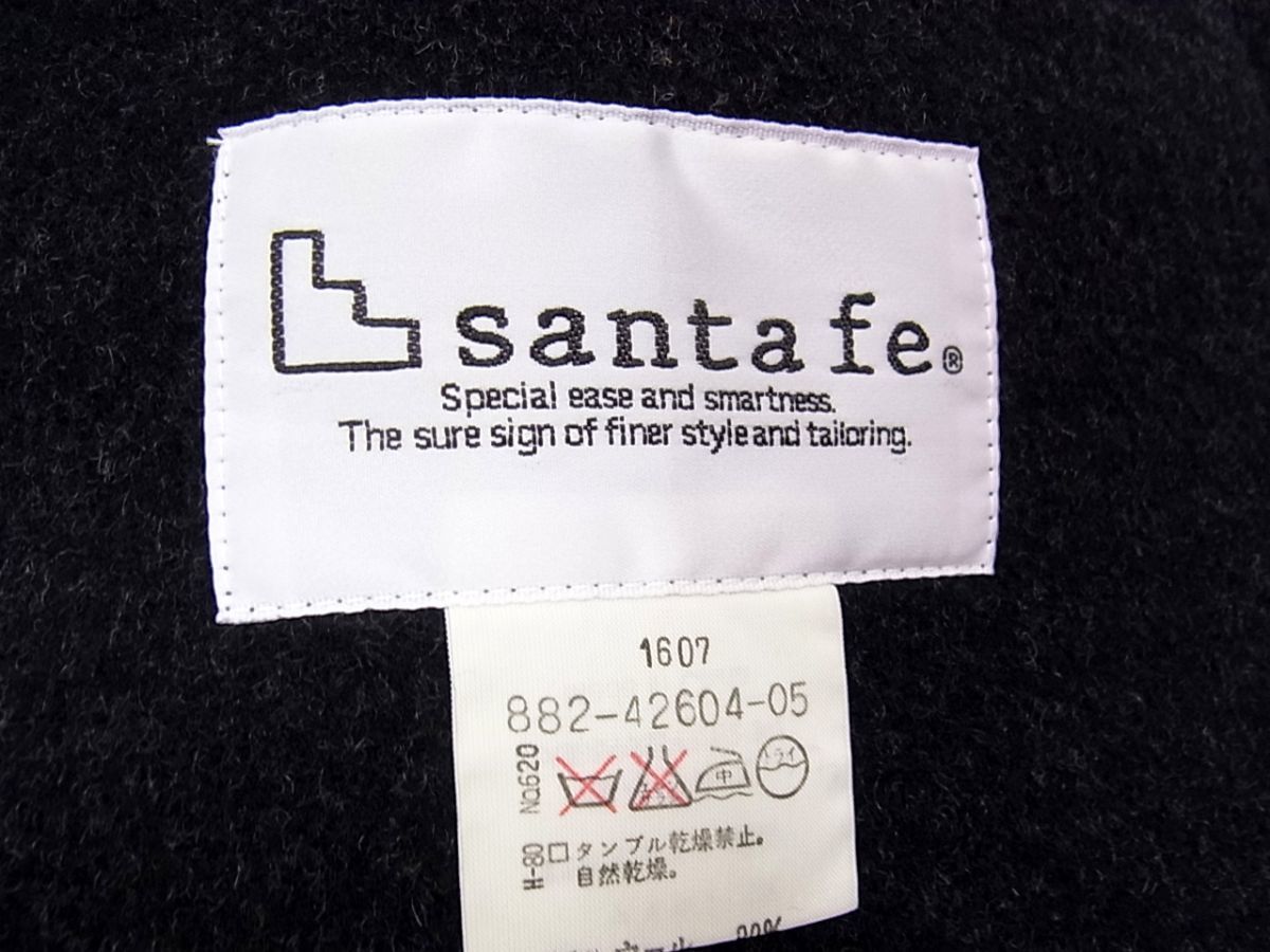 ◇Santa fe サンタフェ ウール デザインコート ウール ダークグレー霜降り柄 メンズ 大きめのサイズ 1円スタート_画像7