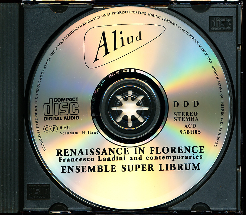 Aliud アンサンブル・スーパー・ライブラム/Ensemble Super Librum - フィレンツェのルネサンス~ランディーニ他 4枚同梱可能 b2Dnの画像3
