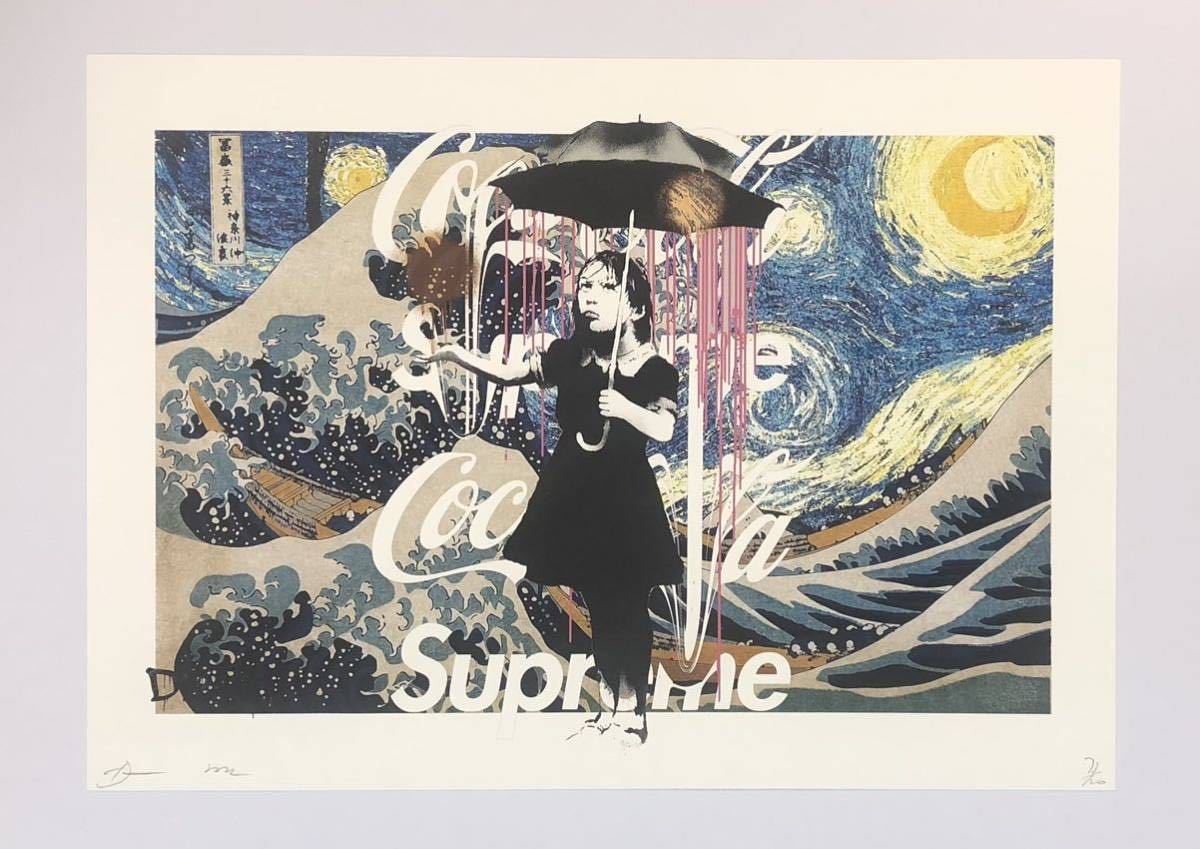 DEATH NYC アートポスター 世界限定100枚 バンクシー banksy「umbrella girl」ゴッホ 星月夜 ポップアート 北斎 Coca-Cola 波 現代アート _画像2