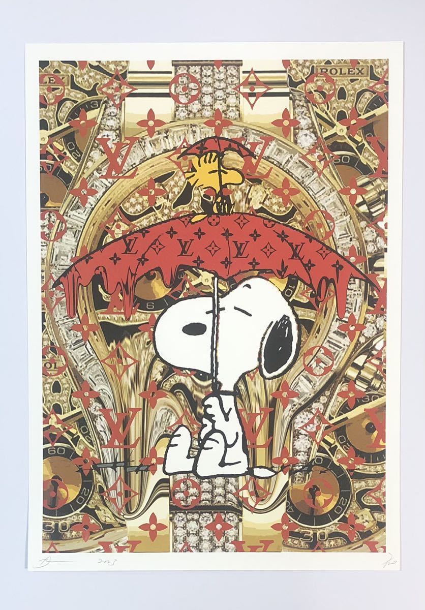 DEATH NYC アートポスター 世界限定100枚 スヌーピー SNOOPY ポップアート PEANUTS ウッドストック ロレックス ヴィトン 現代アート 限定_画像2