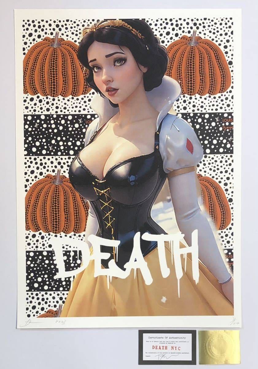 DEATH NYC アートポスター 世界限定100枚 不思議の国のアリス プリンセス ディズマランド 草間彌生 ディズニー かぼちゃ 現代アート 限定版_画像1