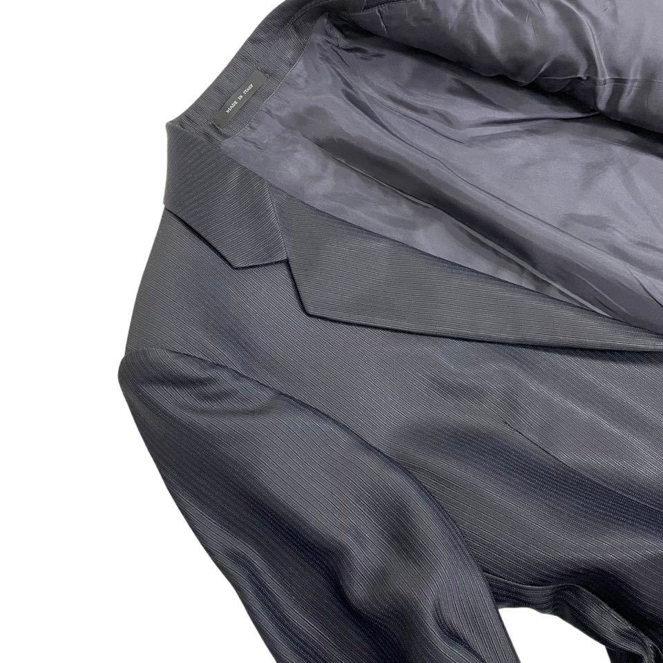 【高級艶】エンポリオアルマーニ テーラードジャケット　ストライプ　濃紺　イタリア製　46_画像5