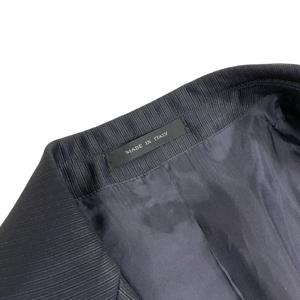 【高級艶】エンポリオアルマーニ テーラードジャケット　ストライプ　濃紺　イタリア製　46_画像6