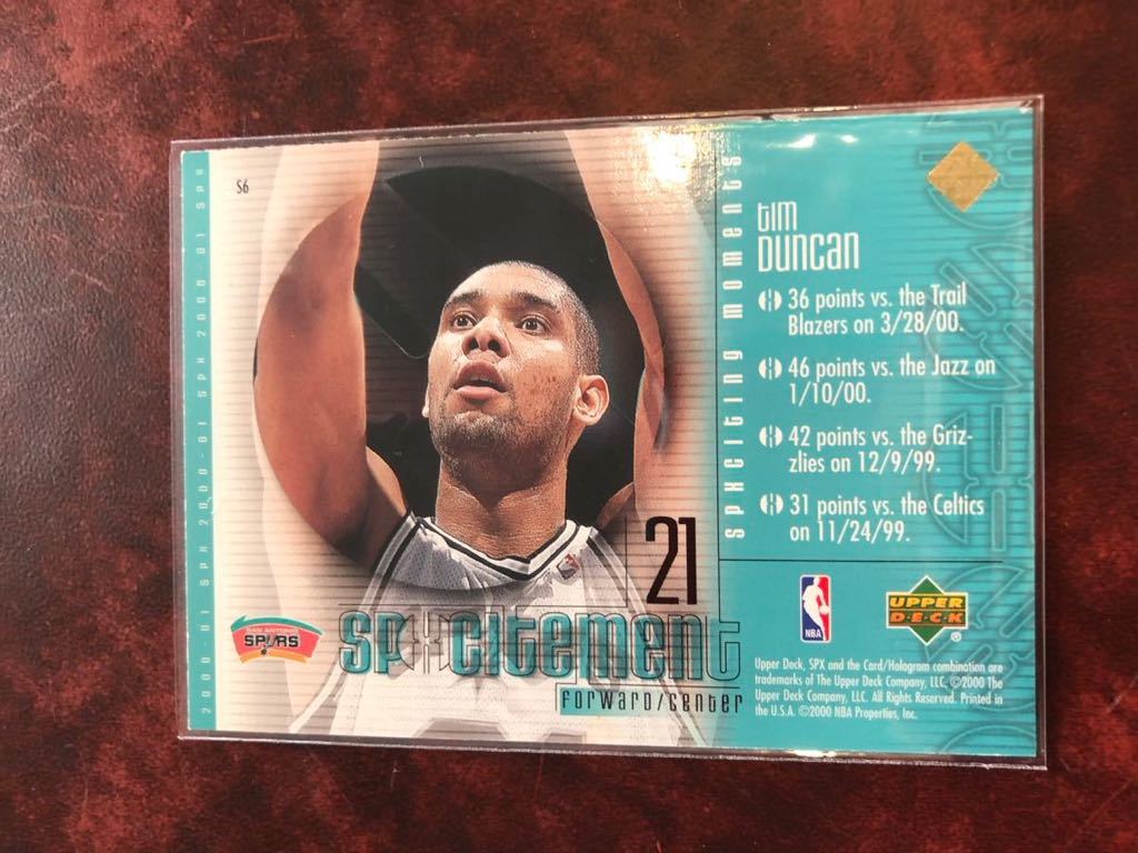 【tim duncan】99-00 SPX SPXCITEMENT_画像2