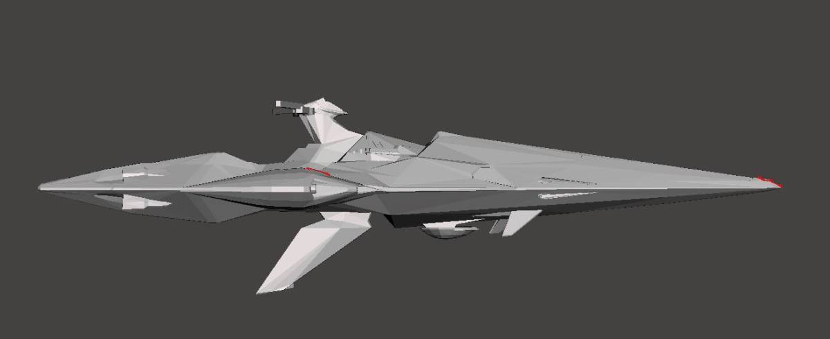 1/3000 ノーザンプトン級 ステルスフリゲート 3Dプリント 未組立 宇宙船 宇宙戦艦 宇宙空母 Spacecraft Space Ship Space Battleship SF_画像5