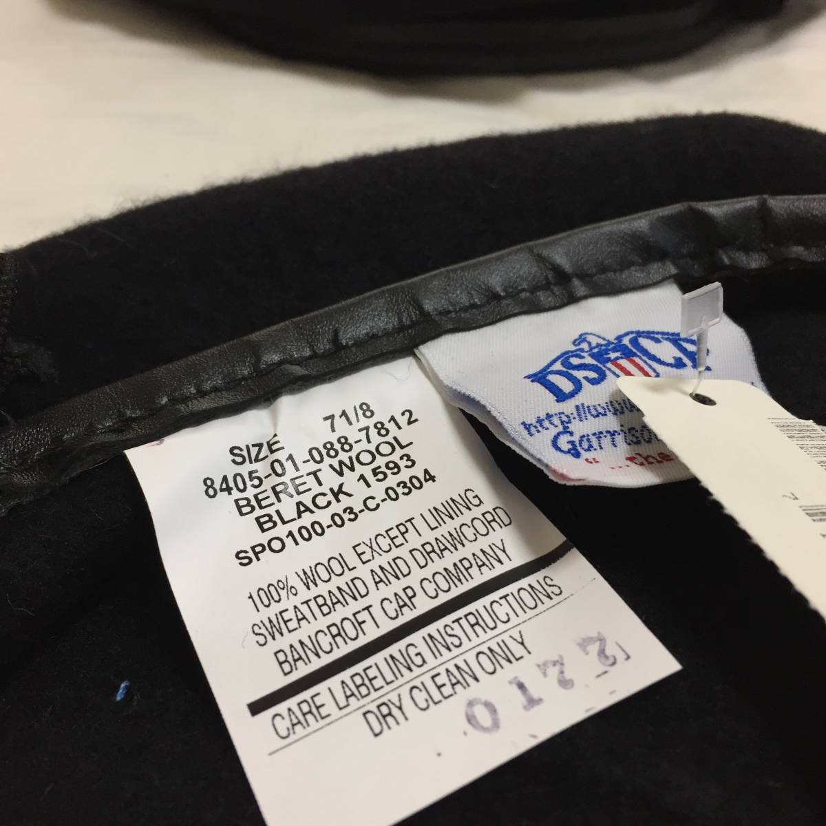 米軍実物ベレー帽ウール黒ブラック サイズ7 1/8ミリタリーUSA製デッドストック アメリカ軍USA製MADE IN USAメンズ新品レディース未使用の画像8