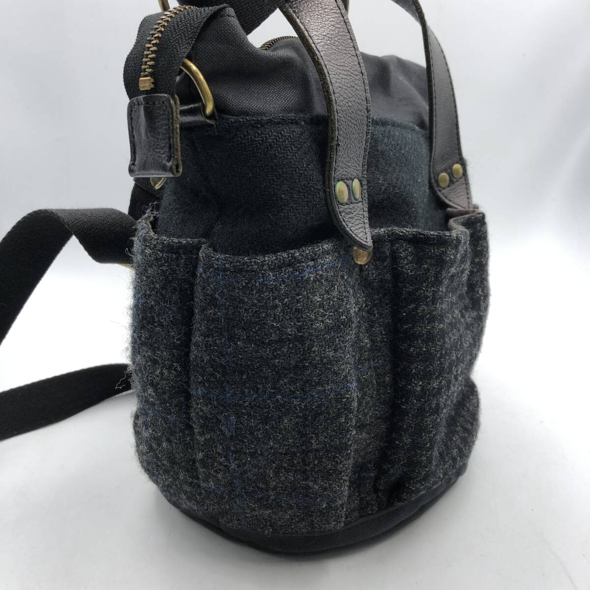 【Folna Harris tweed】　ショルダーバッグ　ハンドバッグ　２WAY　ブラック　鞄　中古_画像5