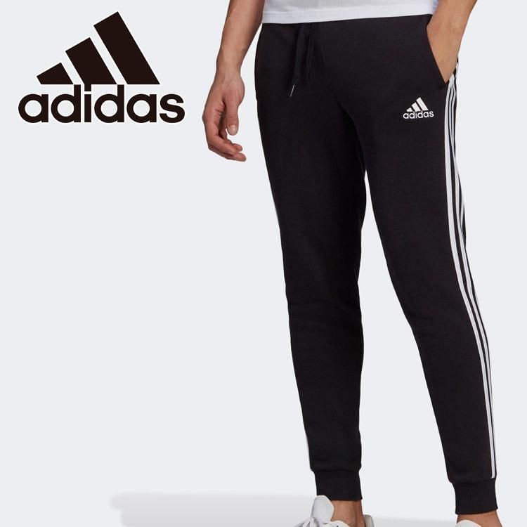 ★アディダス adidas 新品 メンズ 3ストライプス ジョガーパンツ 裏起毛 スウェット ロングパンツ 黒 XL[GM1089-O] 四 参★QWER★_画像1